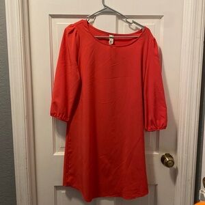 Coral dress -size medium - three quarter length sleeves